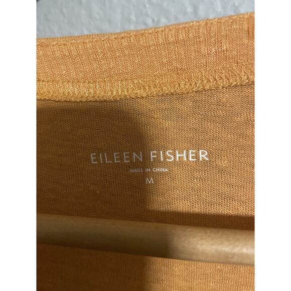 Eileen Fisher Womens Cardigan Size Medium Orange Linen Relaxed Minimalist Casual - Picture 3 of 7